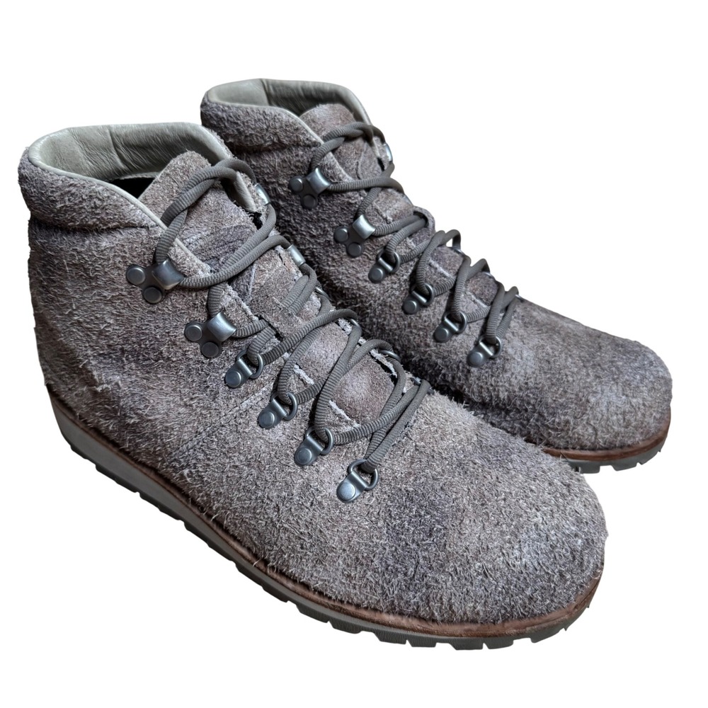 Merrell Ontario Mid Hiker Boots Women 10.5 Hairy Suede Taupe Quantum Grip Lace‎